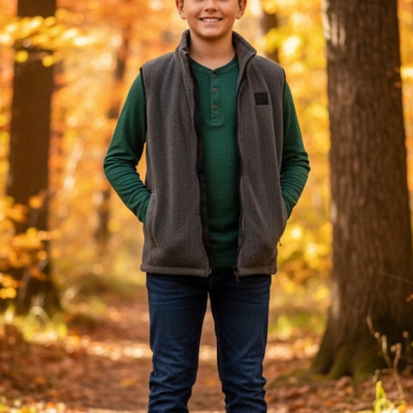 Under Armour Kid Youth Large Sherpa Fleece Vest Full Zip Storm Stealth Gray NWT - Picture 11 of 11